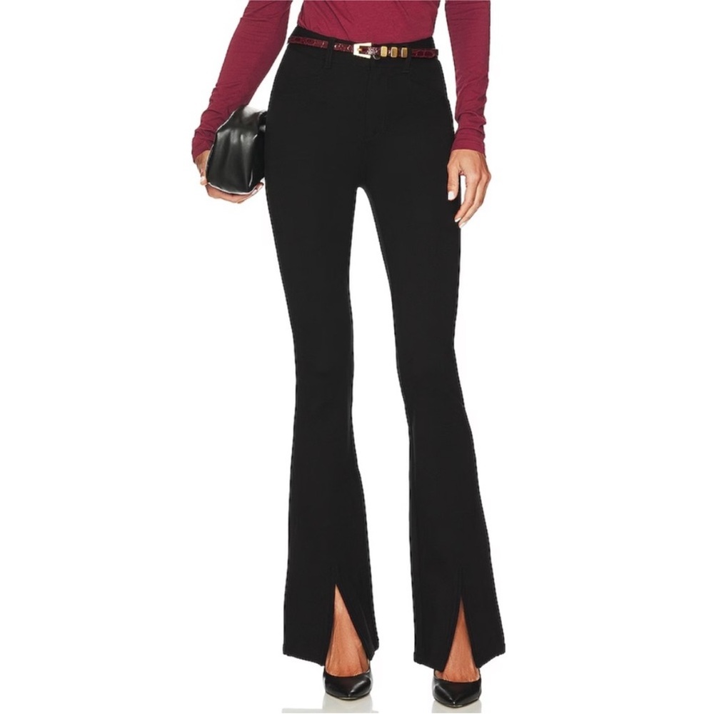 Paige Winona Pant Black Front Ankle Split Flare Trousers Minimalist Women’s 32